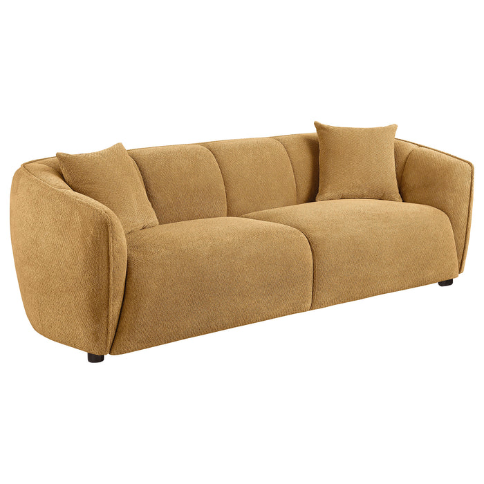 Aleisha Chenille Upholstered Sofa Mustard Yellow