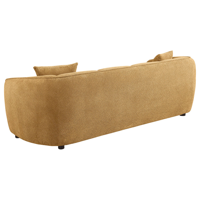 Aleisha 3-piece Chenille Upholstered Sofa Set Mustard Yellow