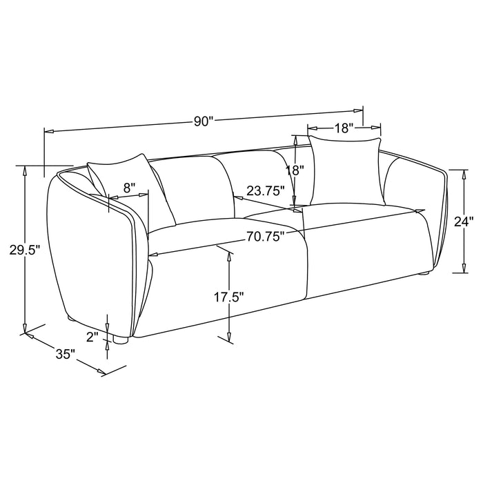 Aleisha 3-piece Chenille Upholstered Sofa Set Mustard Yellow