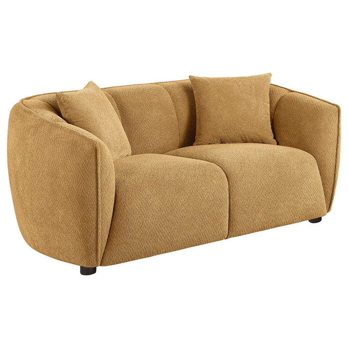 Aleisha Chenille Upholstered Loveseat Mustard Yellow