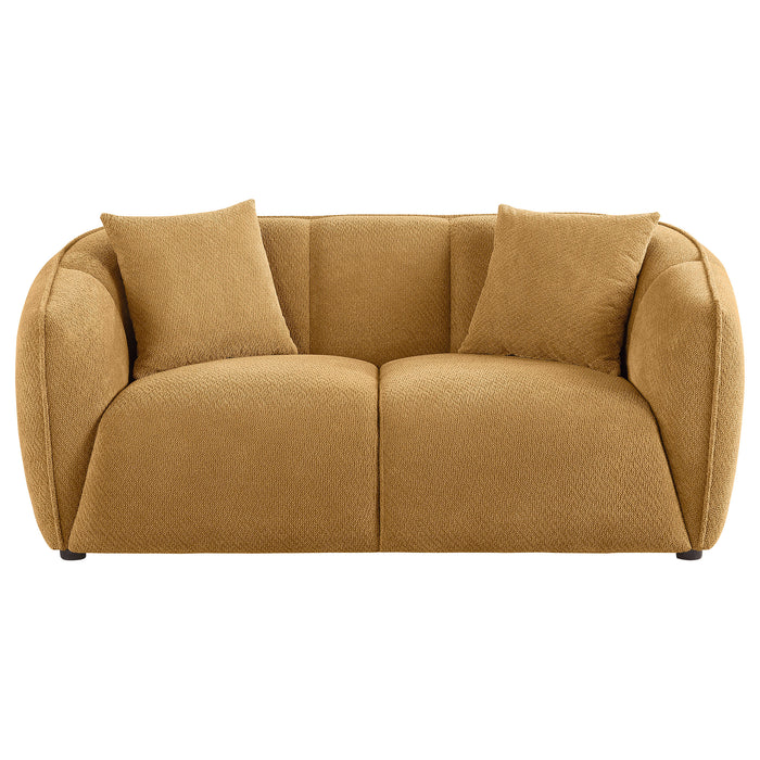 Aleisha Chenille Upholstered Loveseat Mustard Yellow