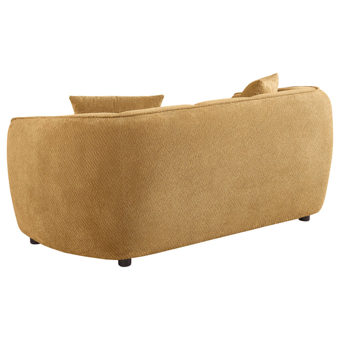 Aleisha Chenille Upholstered Loveseat Mustard Yellow