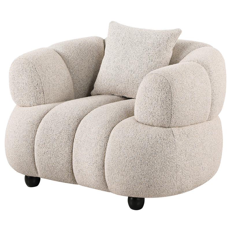 Whitney Contemporary Channel Tufted Woven Fabric Upholstered Accent Chair
