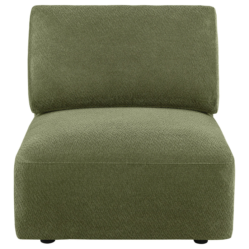 Elysia Chenille Upholstered Modular Armless Chair Green