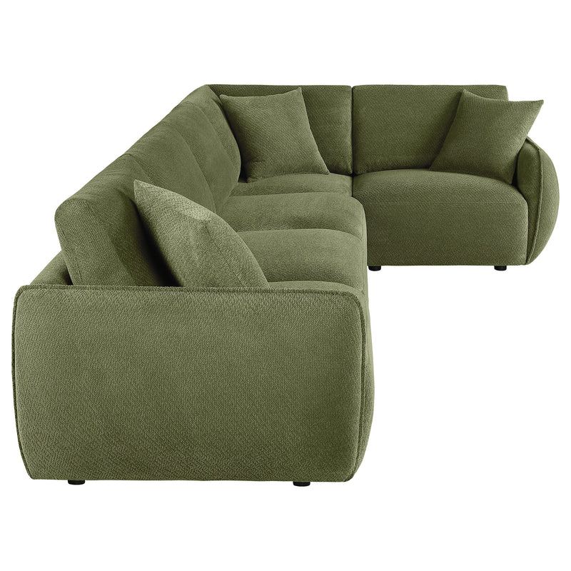 Elysia 5-piece Chenille Upholstered Modular Sectional Sofa Green