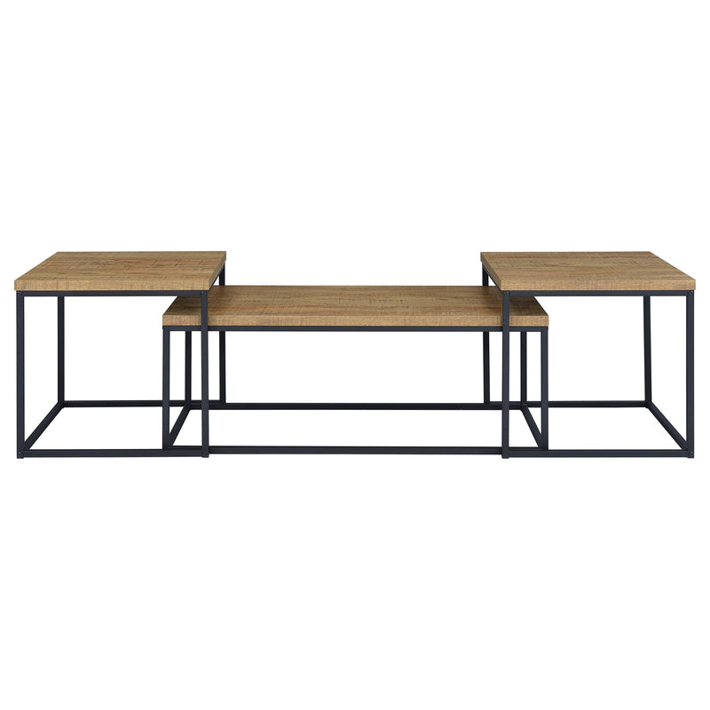 Straden 3-piece Engineered Wood Coffee Table Set Mango and Black