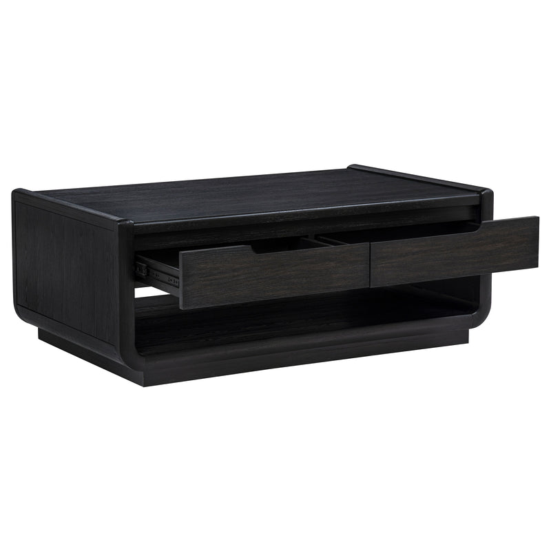 Leandro 3-piece Wood Coffee and End Table Set Burnished Black