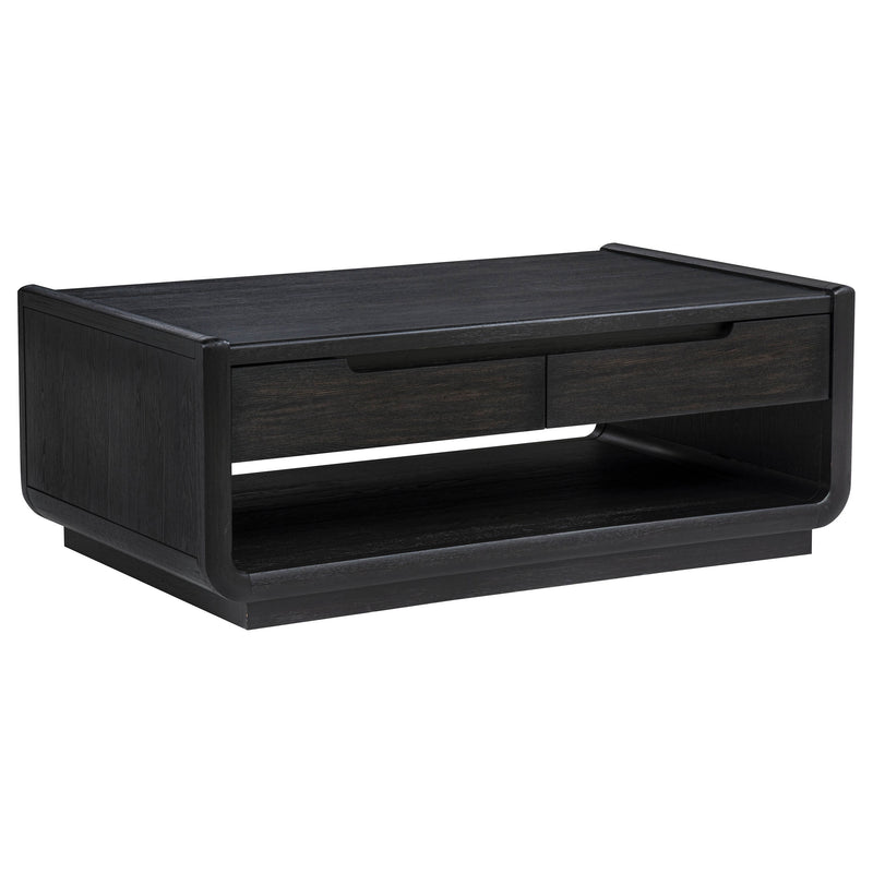 Leandro 3-piece Wood Coffee and End Table Set Burnished Black