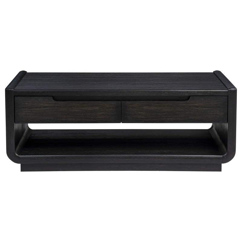 Leandro 3-piece Wood Coffee and End Table Set Burnished Black
