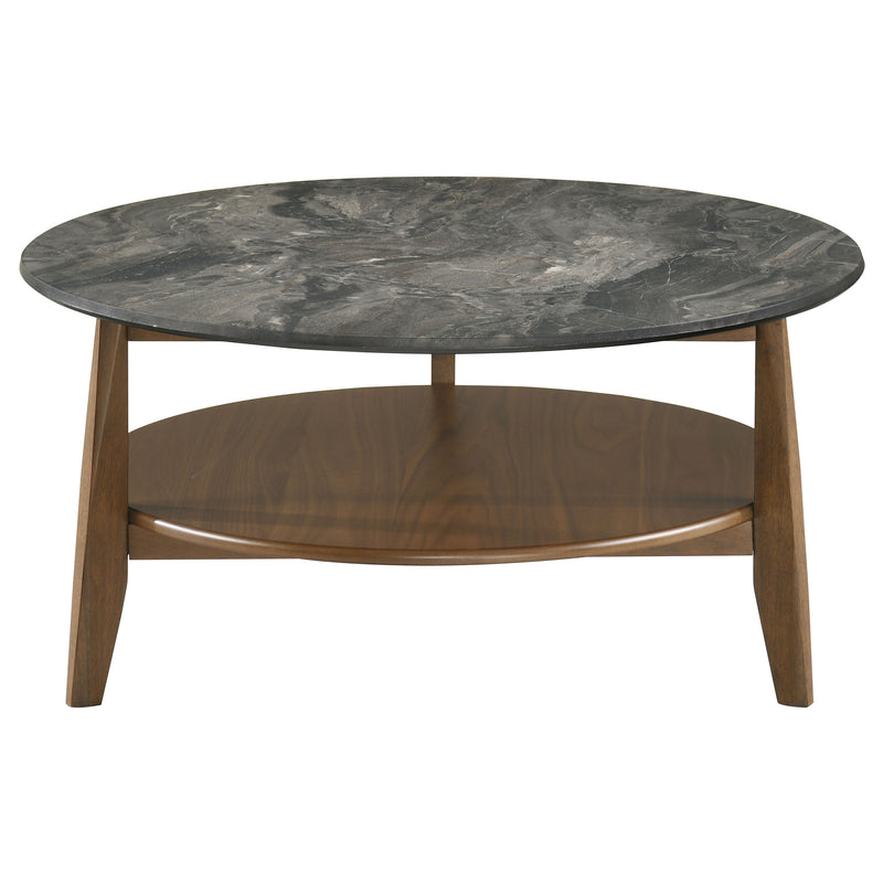 Bradley 3-Piece Round SmartTop Coffee Table Set Smokey Grey and Brown