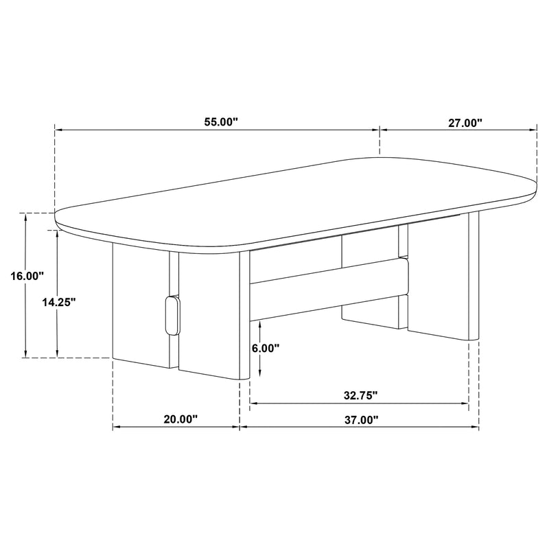 Kailani Coastal Rectangular Cocktail Coffee Table Beige Oak