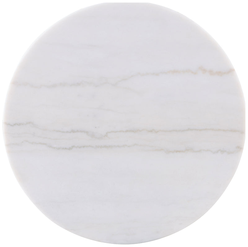 Jason 2-piece Round White Marble Coffee Table Set Greige