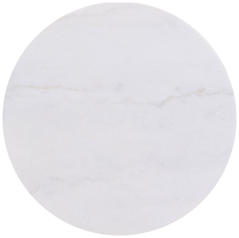 Jason 2-piece Round White Marble Coffee Table Set Honey Brown