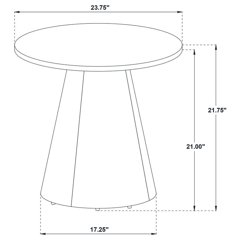 Franklin Round Wood Pedestal Side End Table Grey and Dark Brown