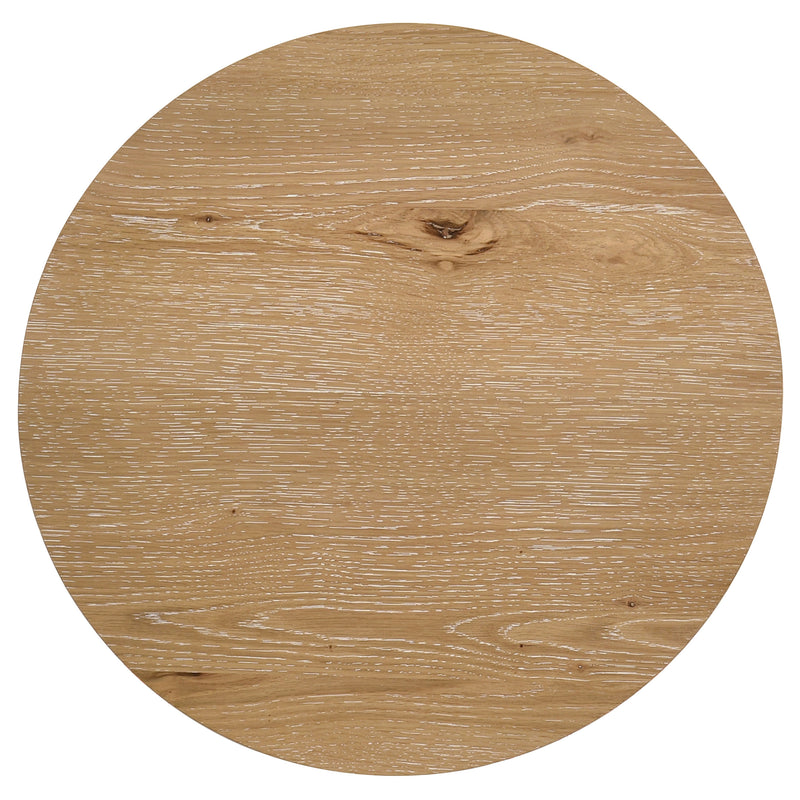 Kessler 2-piece Round Sculptural Wood Coffee Table Set Light Oak