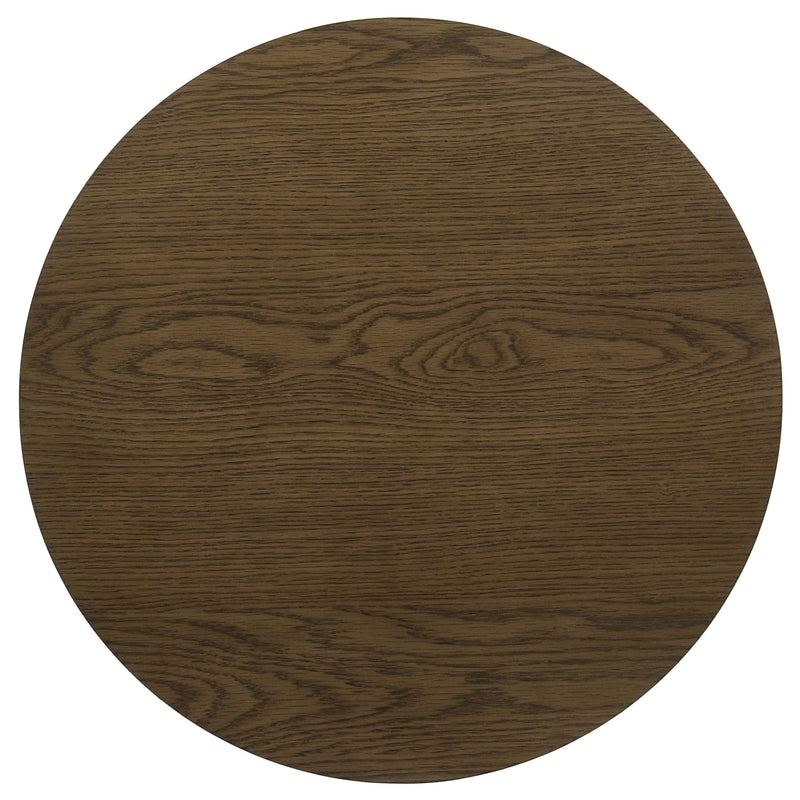 Kessler 2-piece Round Sculptural Wood Coffee Table Set Brown