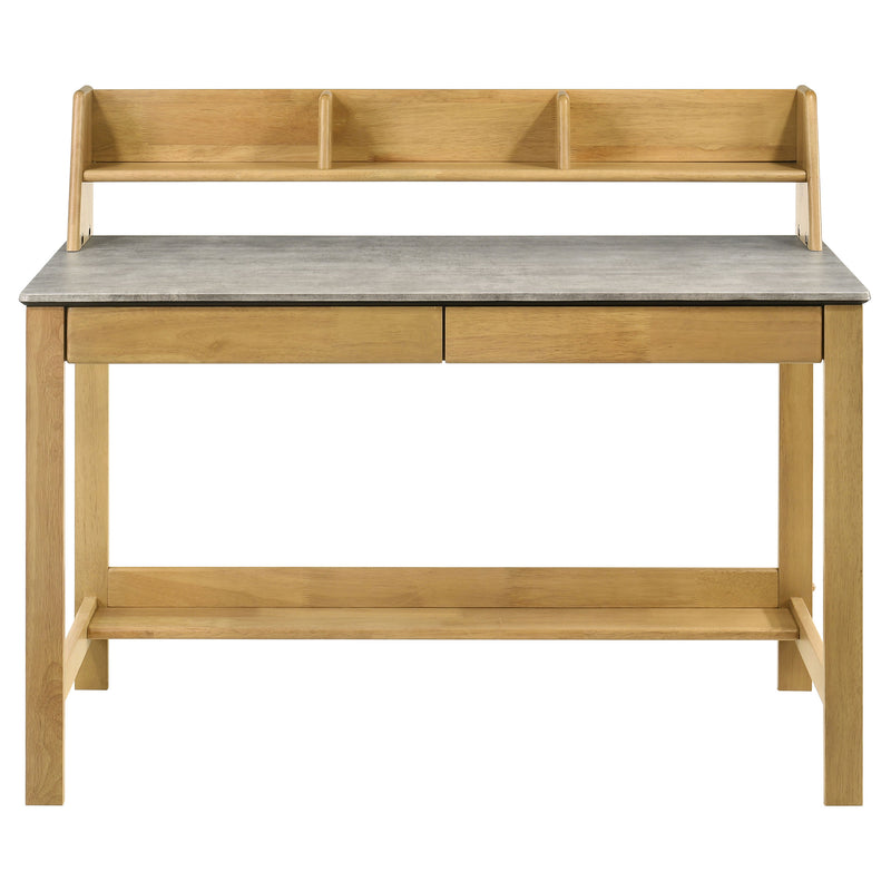Besler 47-inch SmartTop Writing Desk with Shelf Cement and Natural
