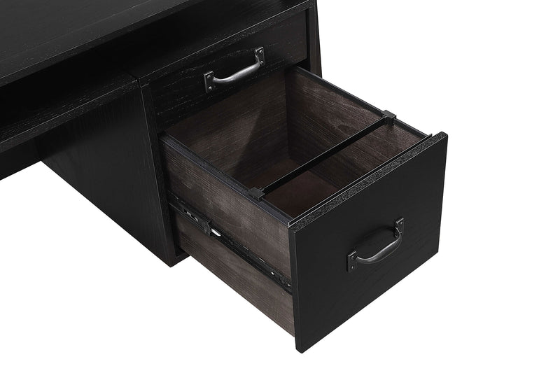 Goodson 64-inch 4-Drawer Double Pedestal Computer Desk Black