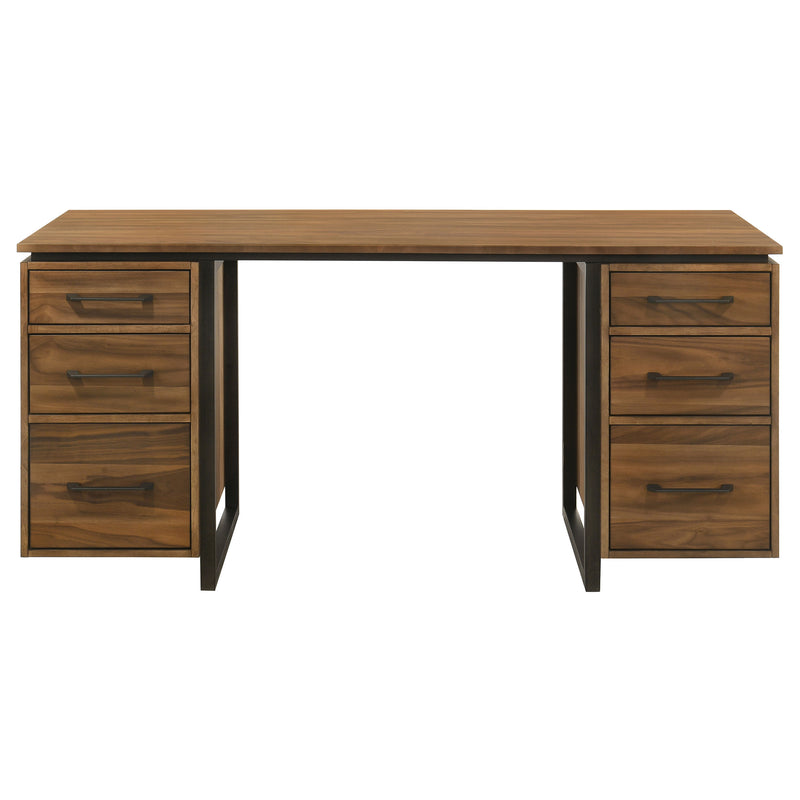 Berhalter 6-Drawer Double Pedestal File Computer Desk