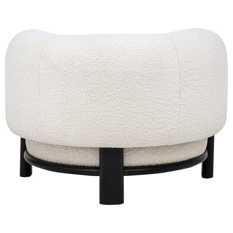 Lawler Upholstered Barrel Back Accent Chair Ivory and Black