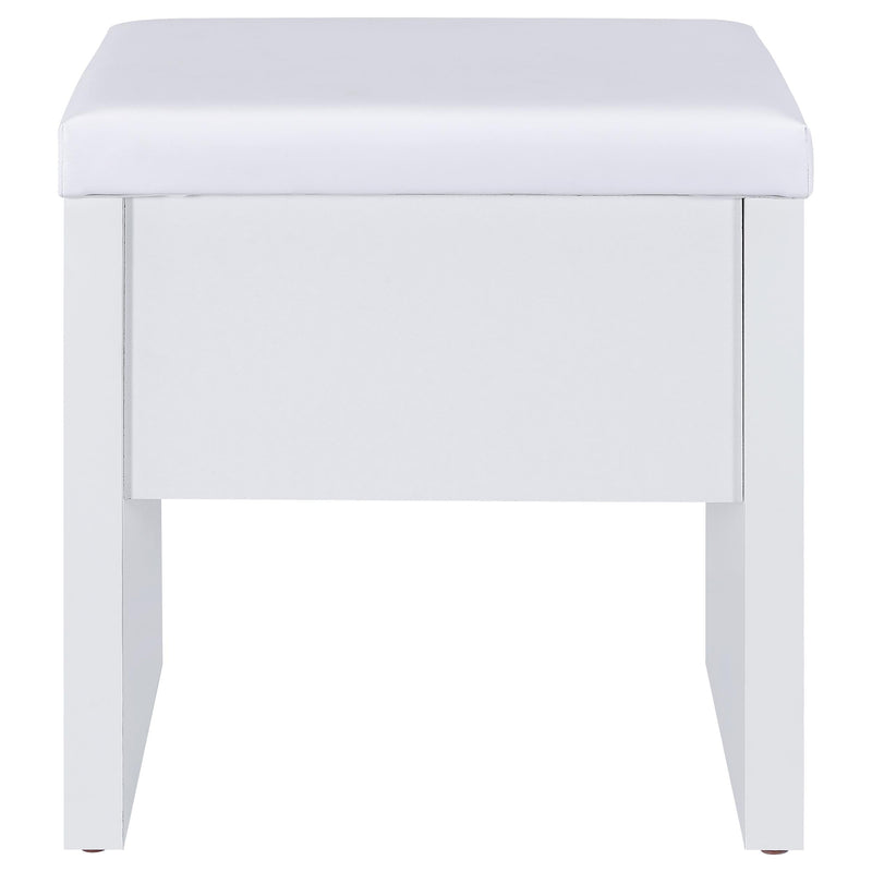 Bunbury Makeup Vanity Table Set Storage Mirror and Stool White