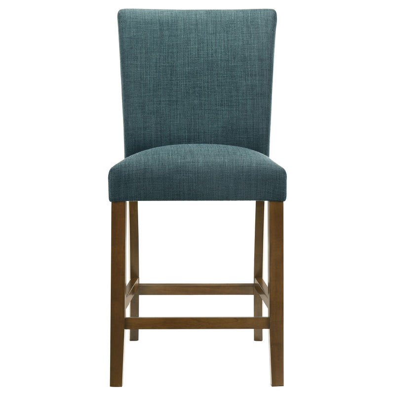 Paxton 5-piece Round Glass Top Counter Height Dining Set Teal Blue