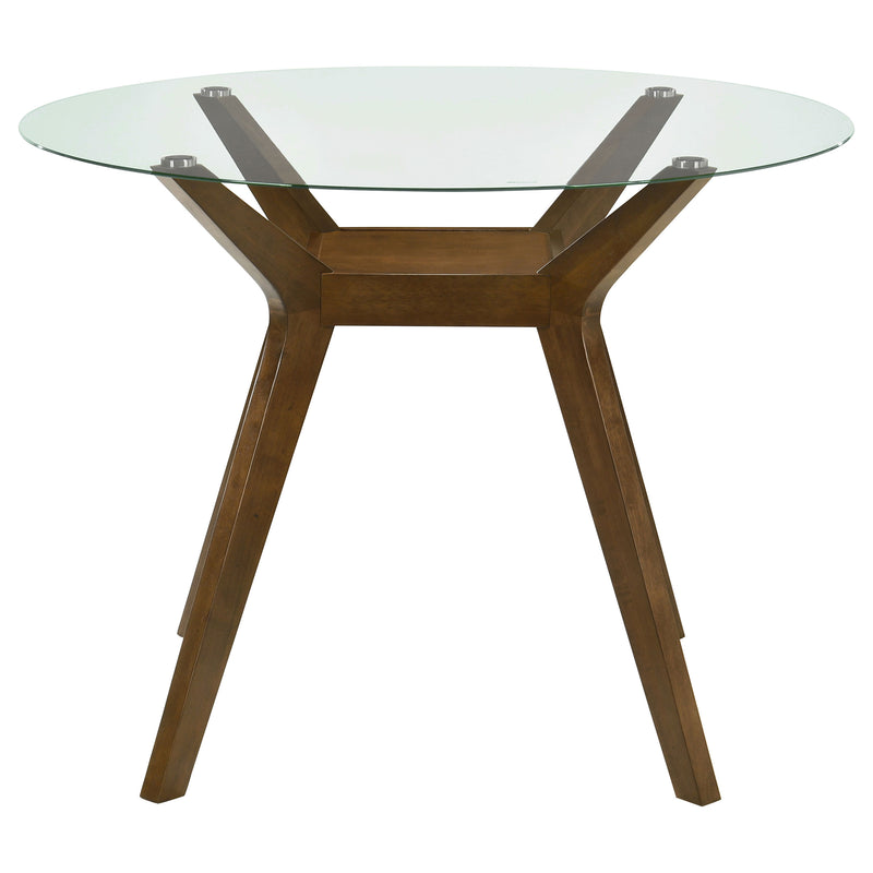 Paxton Round 48-inch Glass Top Counter Height Dining Table Brown