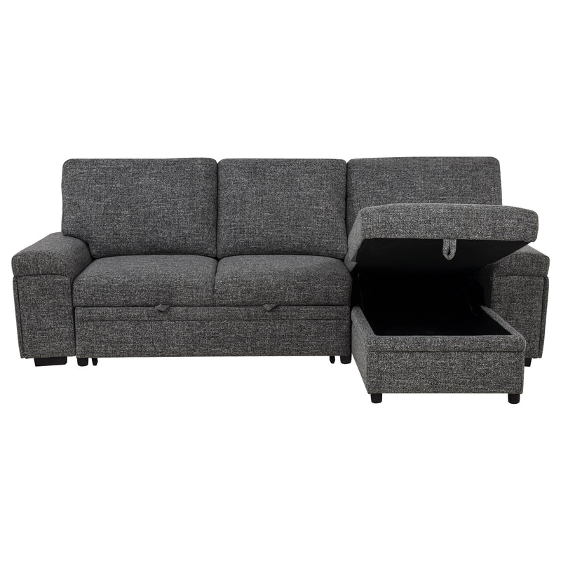 Demko Sleeper Sectional Sofa with Speaker and Storage Chaise Granite