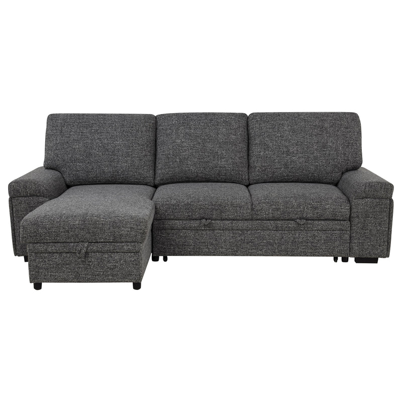 Demko Sleeper Sectional Sofa with Speaker and Storage Chaise Granite