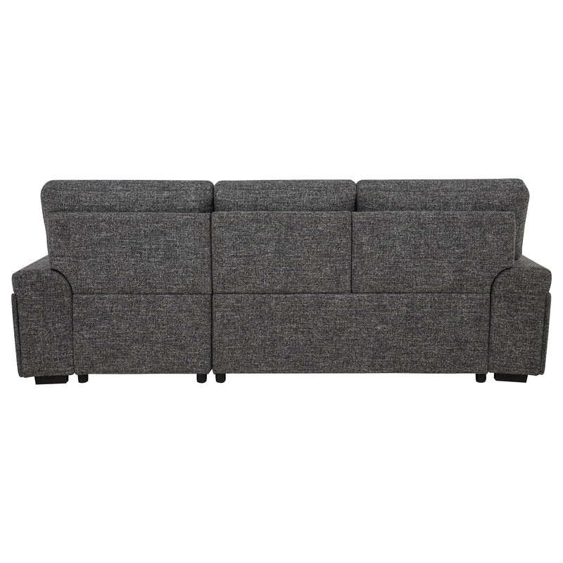 Demko Sleeper Sectional Sofa with Speaker and Storage Chaise Granite
