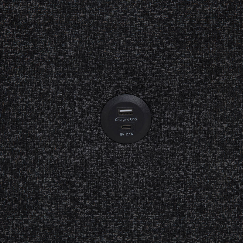 Demko Sleeper Sectional Sofa with Speaker and Storage Chaise Black