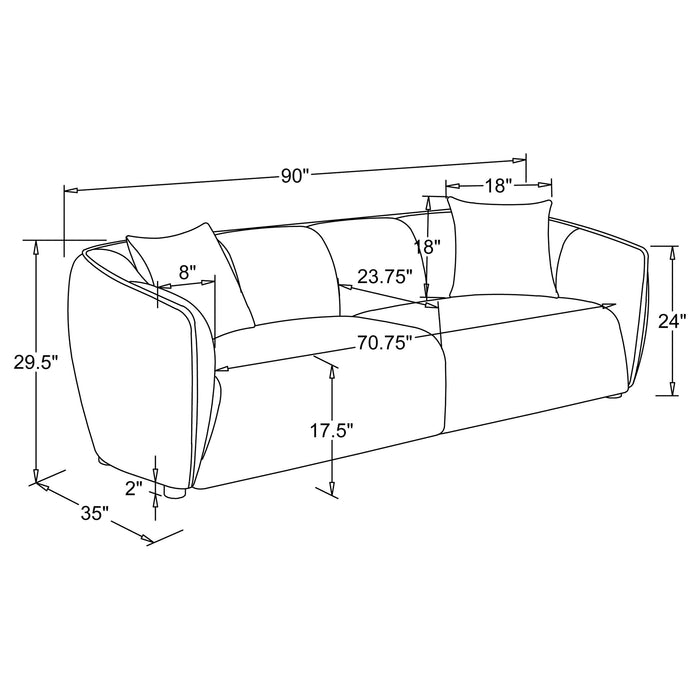 Aleisha Chenille Upholstered Sofa Ivory