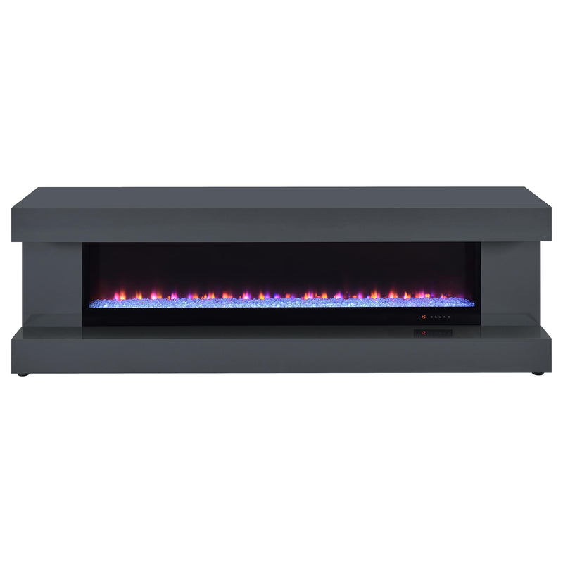 Mallory TV Stand Fireplace Console Bluetooth Speaker Grey High Gloss