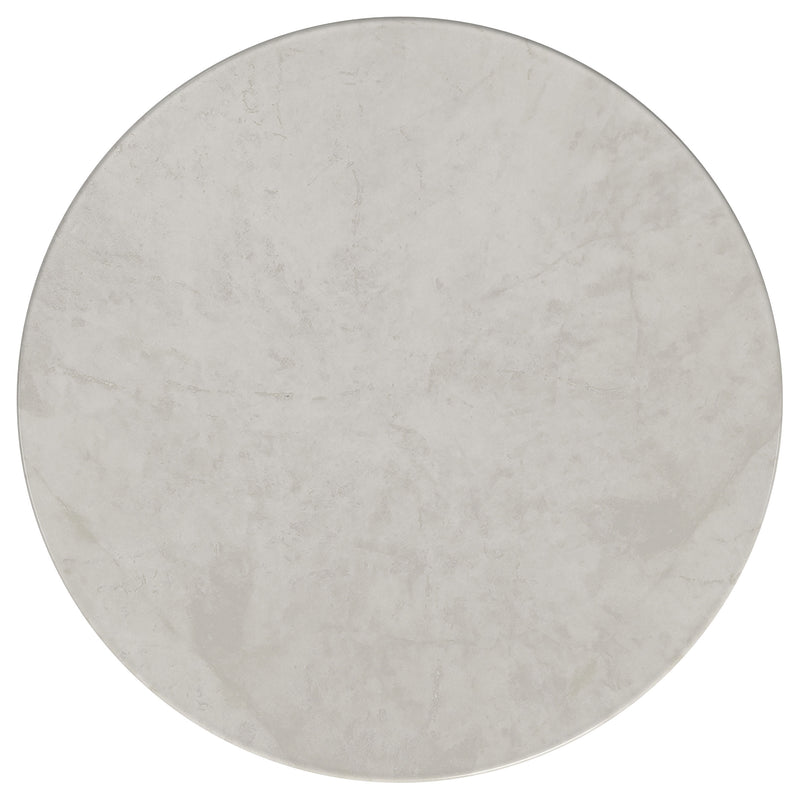 Hermas 2-piece Round Marble Coffee and End Table Set White