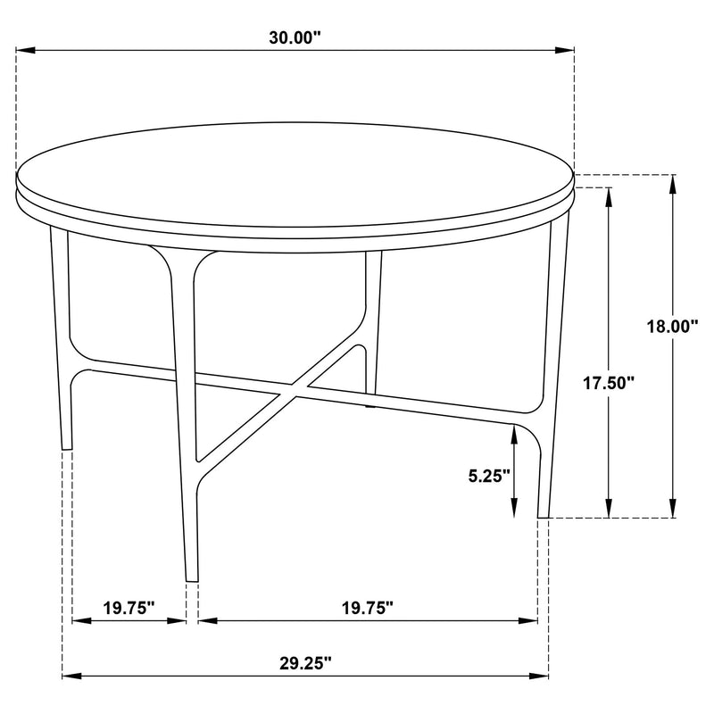 Hermas 3-piece Round Marble Coffee and End Table Set White