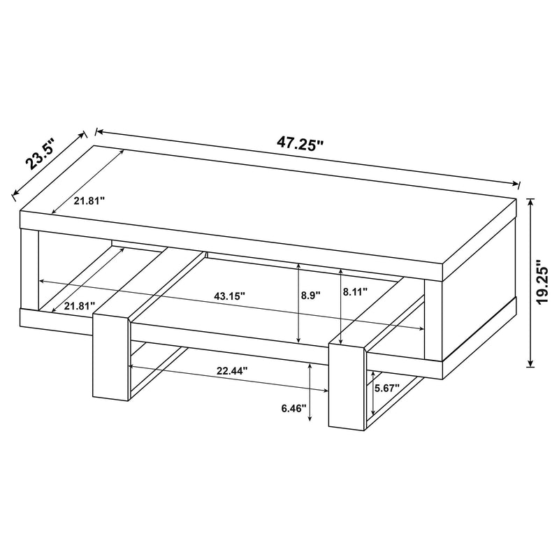 Dinard Engineered Wood Cocktail Coffee Table Mango