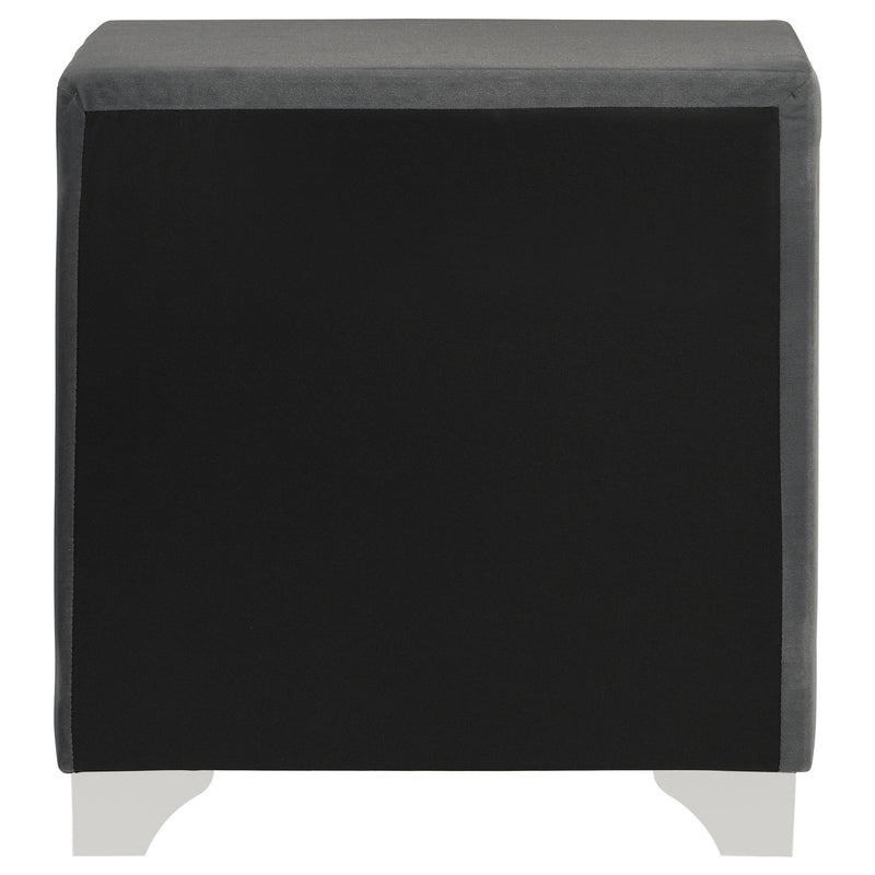 Melody Upholstered 2-drawer Nightstand Grey