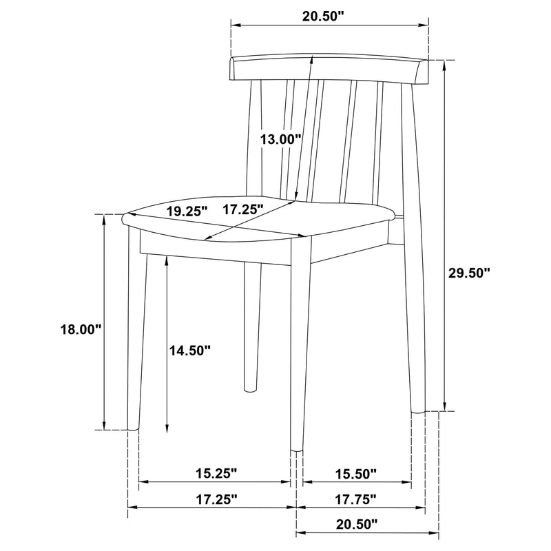 Cullen Dining Side Chair Upholstered Seat Walnut (Set of 2)