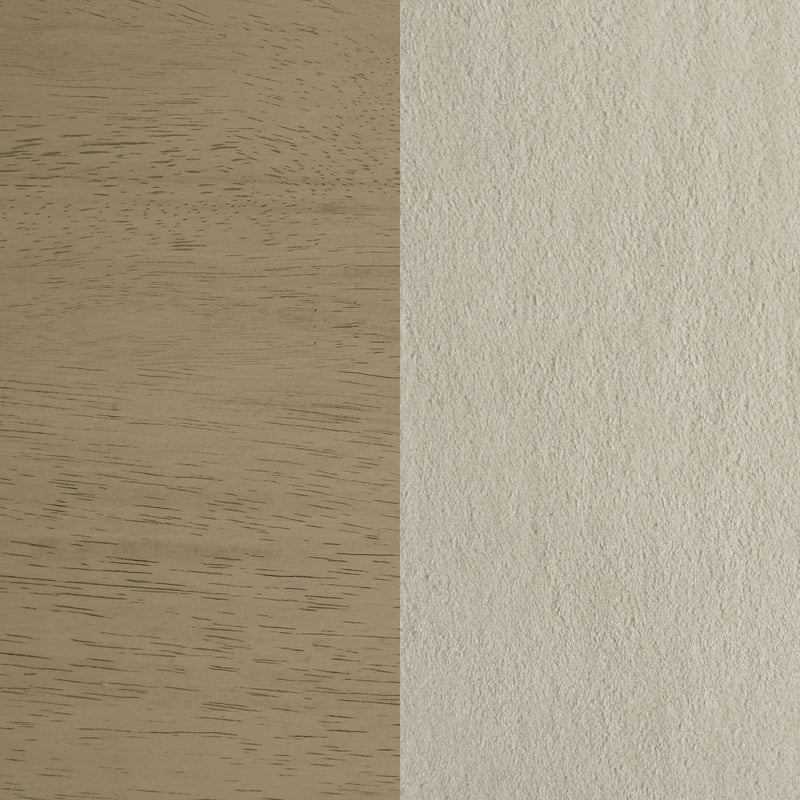 Redbridge Velvet Upholstered Counter Chair Cream and Natural Oak (Set of 2)