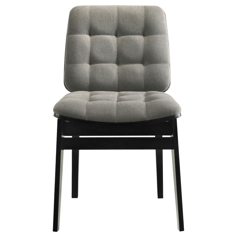 Redbridge Velvet Upholstered Side Chair Grey and Black (Set of 2)