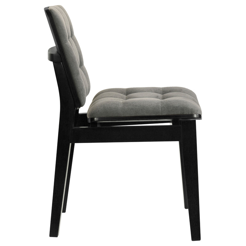 Redbridge Velvet Upholstered Side Chair Grey and Black (Set of 2)