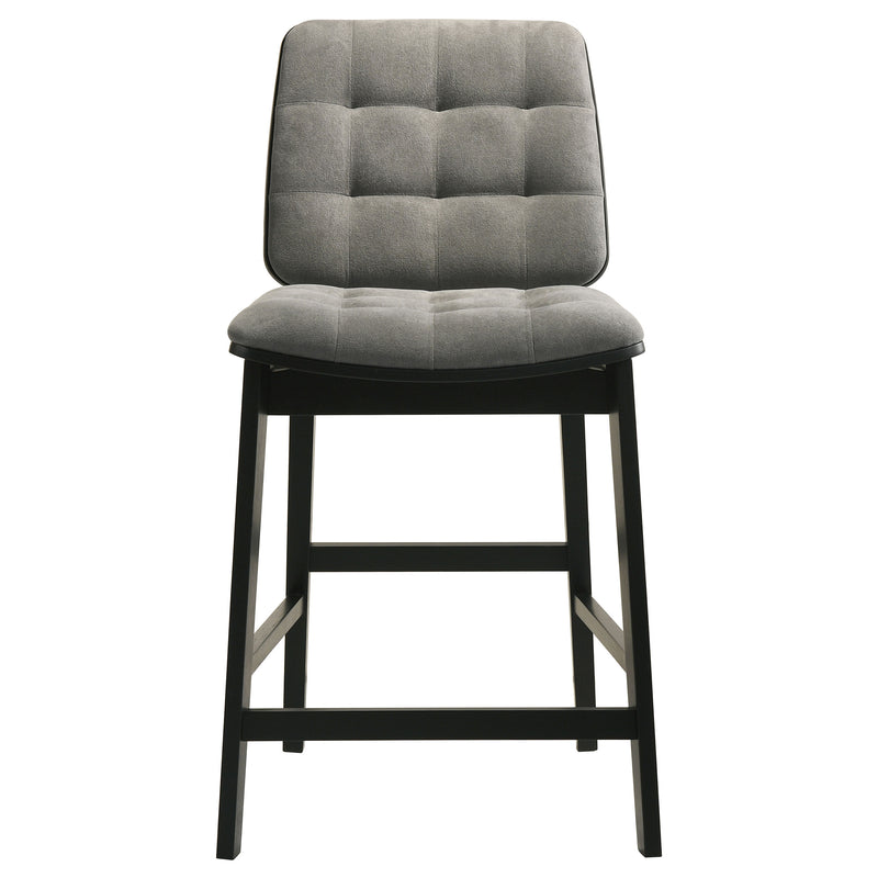 Redbridge Velvet Upholstered Counter Chair Grey and Black (Set of 2)