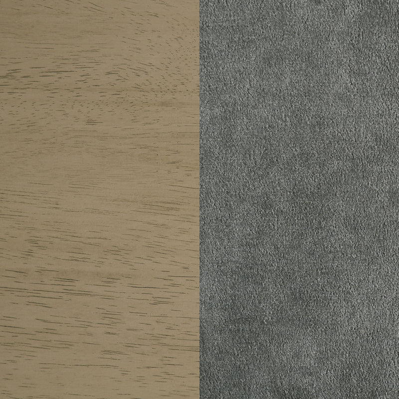 Redbridge Velvet Upholstered Counter Chair Grey and Natural Oak (Set of 2)