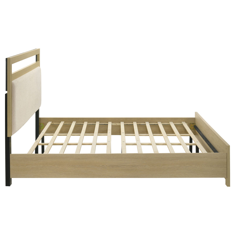 Hendricks California King Panel Headboard Platform Bed Light Oak