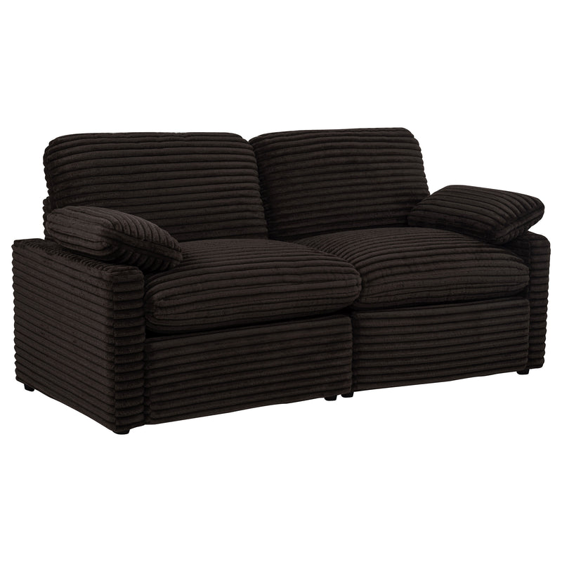 Collins Modular Power Loveseat Chocolate Brown
