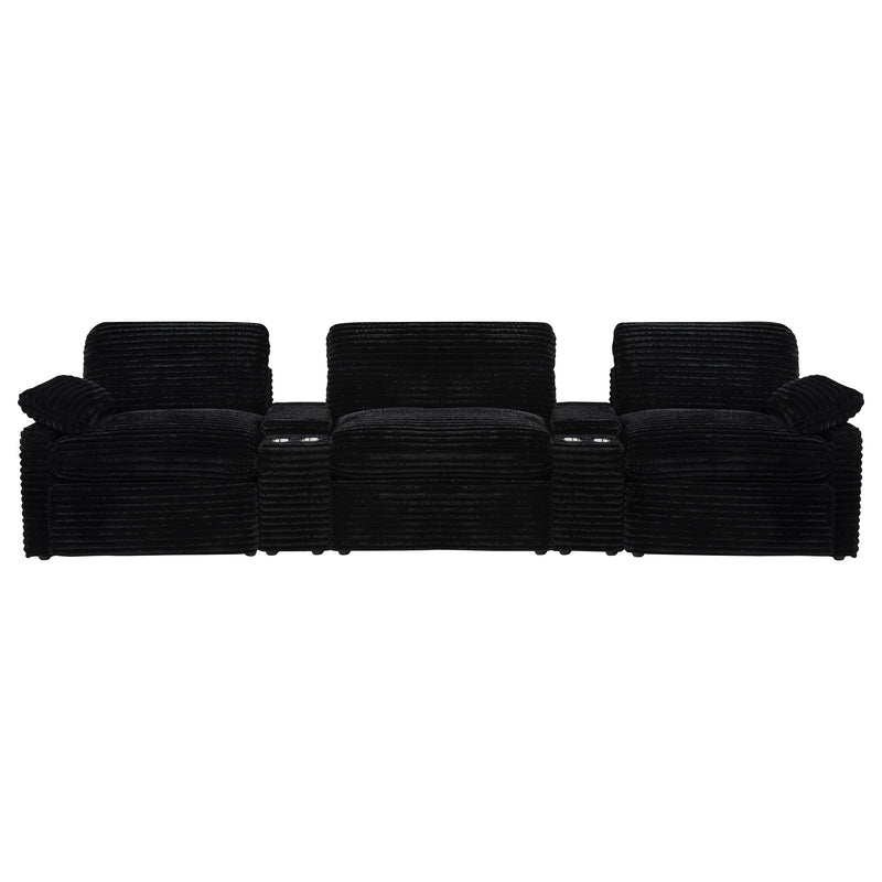 Collins 5-Piece Power Reclining Home Theater Seating Black