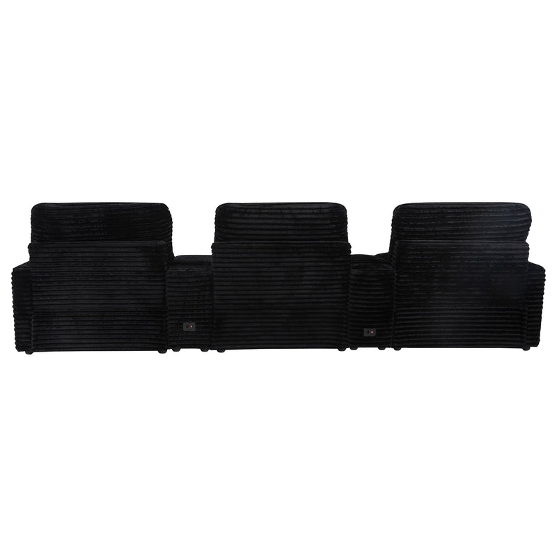 Collins 5-Piece Power Reclining Home Theater Seating Black