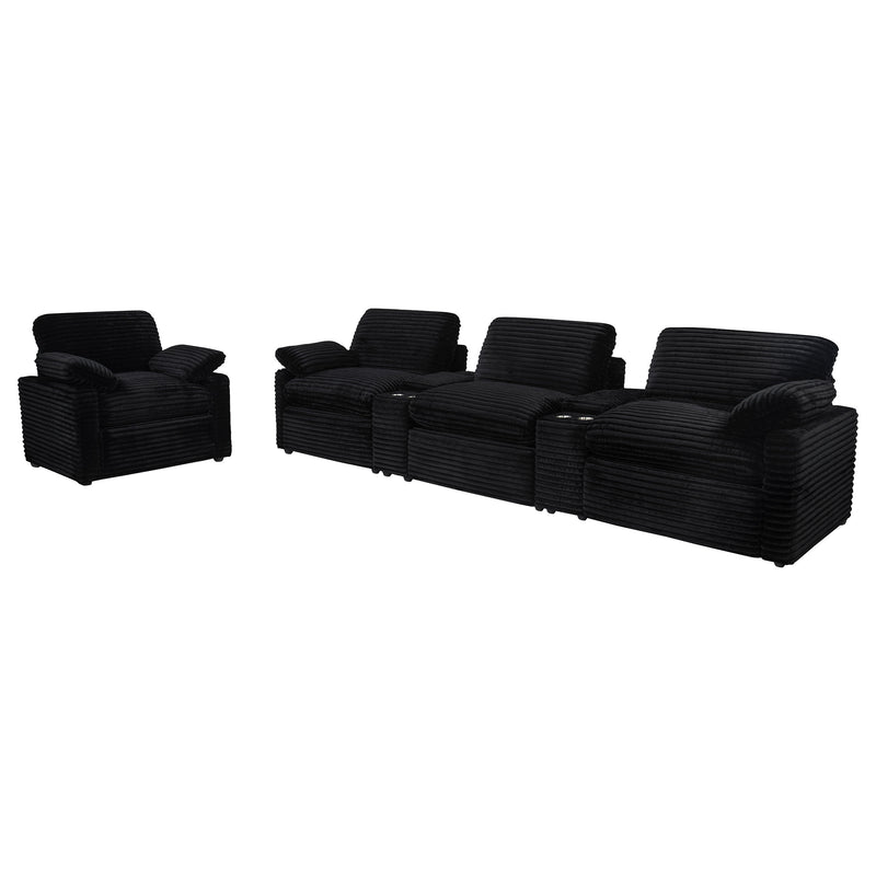 Collins Upholstered Power Recliner Chair Black