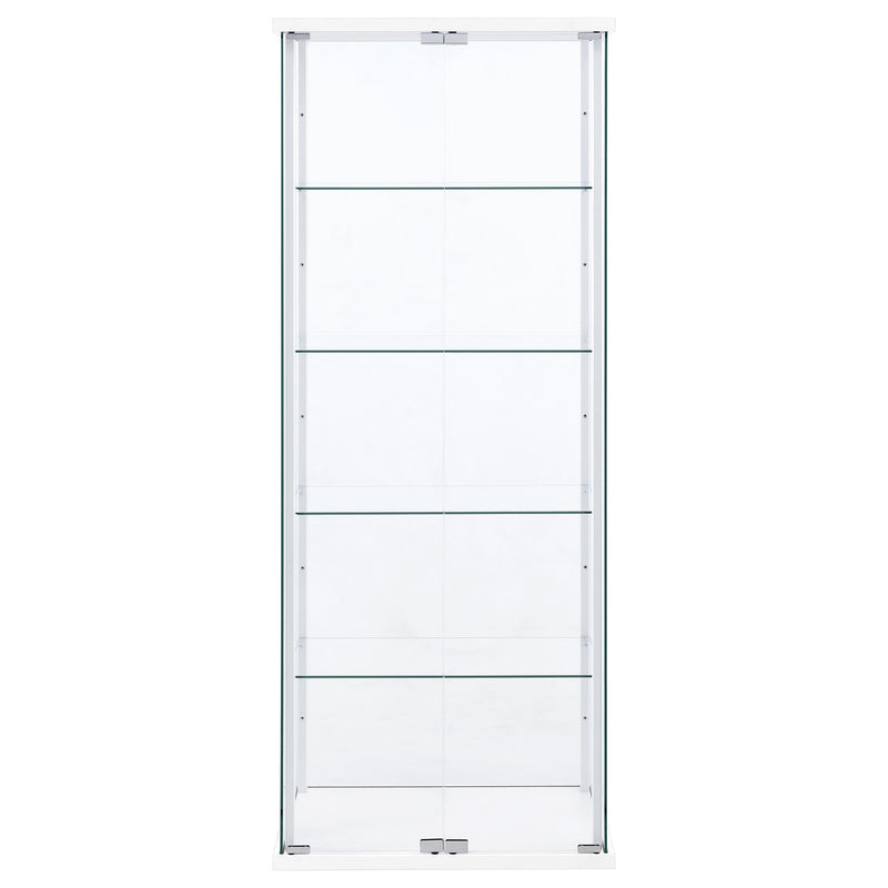Delphinium 4-Shelf Clear Glass Curio Display Cabinet White