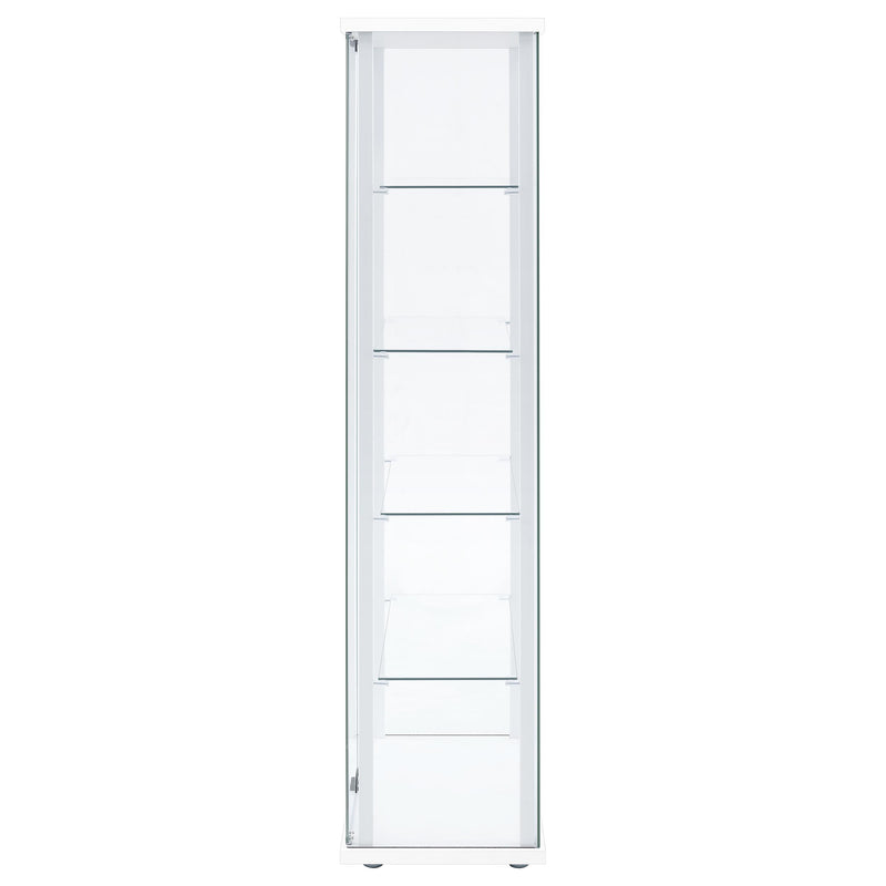 Delphinium 4-Shelf Clear Glass Curio Display Cabinet White
